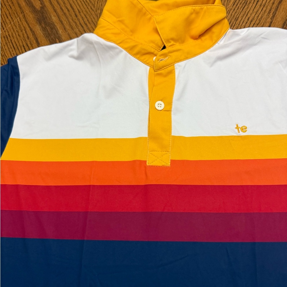 New with Tags Tipsy Elves Yellow and Light Blue Polo Top - Picture 5 of 7